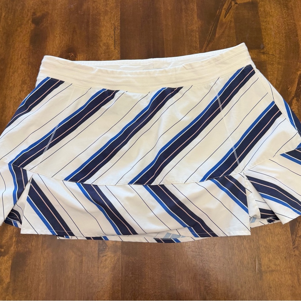 Women’s Tasc Golf Skirt Tennis Striped Mini Large Blue/White